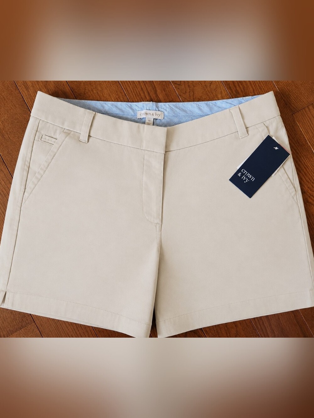 crown & ivy Khaki Tailored Bermuda Shorts